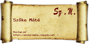 Szőke Máté névjegykártya