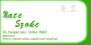 mate szoke business card